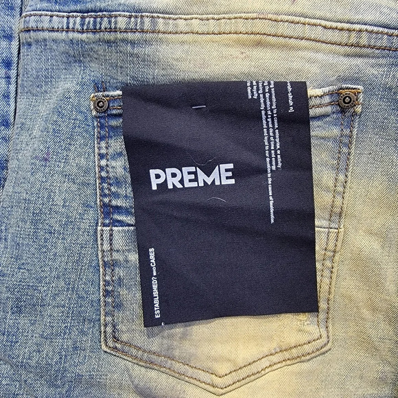 NWT PREME Mens Distressed Destroyed Denim Jeans Streetwear 38 / 34 - Picture 7 of 13